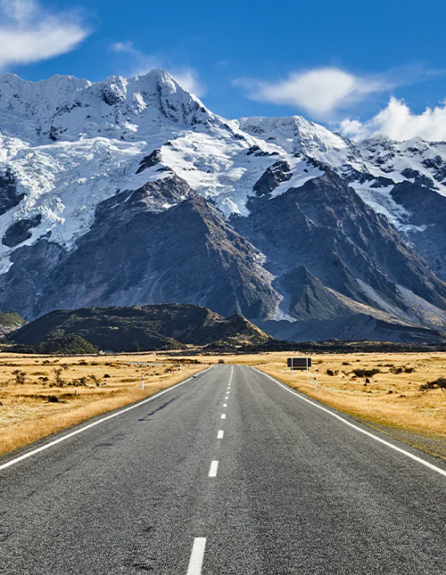 Mot Mount Sefton i Mount Cook nasjonalpark, New Zealand