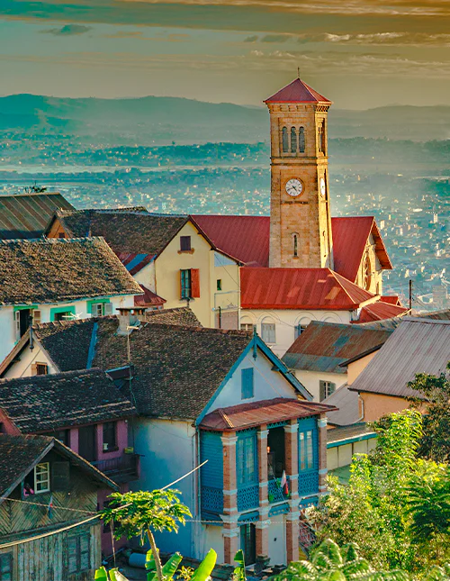 Utsikt over byen Antananarivo på Madagaskar
