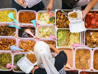 Gatematmarked på Borneo i Malaysia