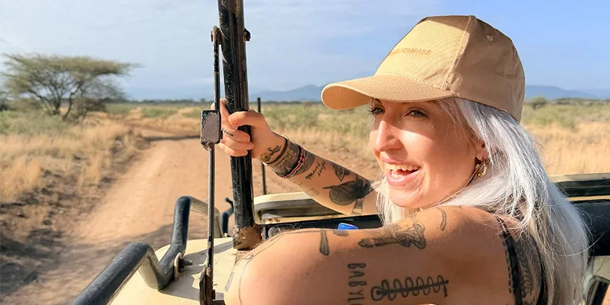Cat på safari i Kenya