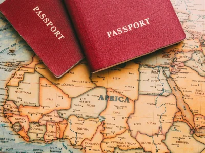 To pass ligger på et kart over Afrika