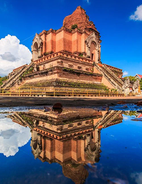 Wat Chedi Luang-tempelet i Chiang Mai, Thailand, i Asia